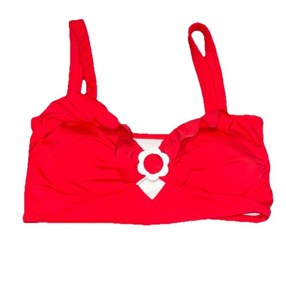 SOLDWomen’s S High Waisted Red Bikini Retro 1950s Classic Daisy RuffleBust Pinup - Picture 3 of 9
